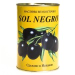 Маслины, Sol Negro (Сол Негро) 480 г черные без косточки железная банка